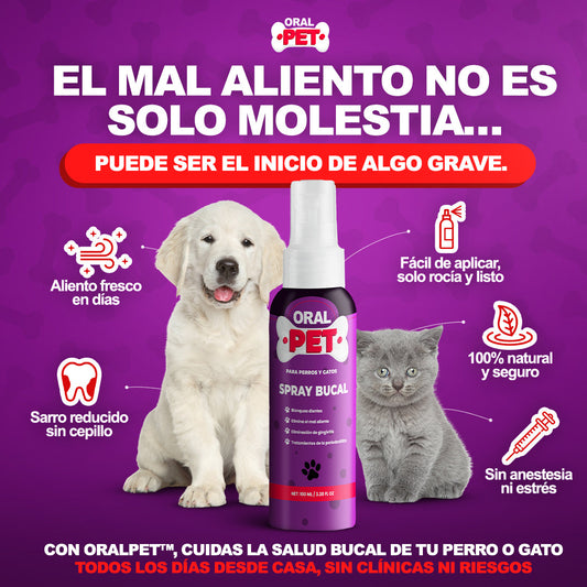 OralPet® spray de Salud Dental Perros y Gatos | 1 + 1 GRATIS