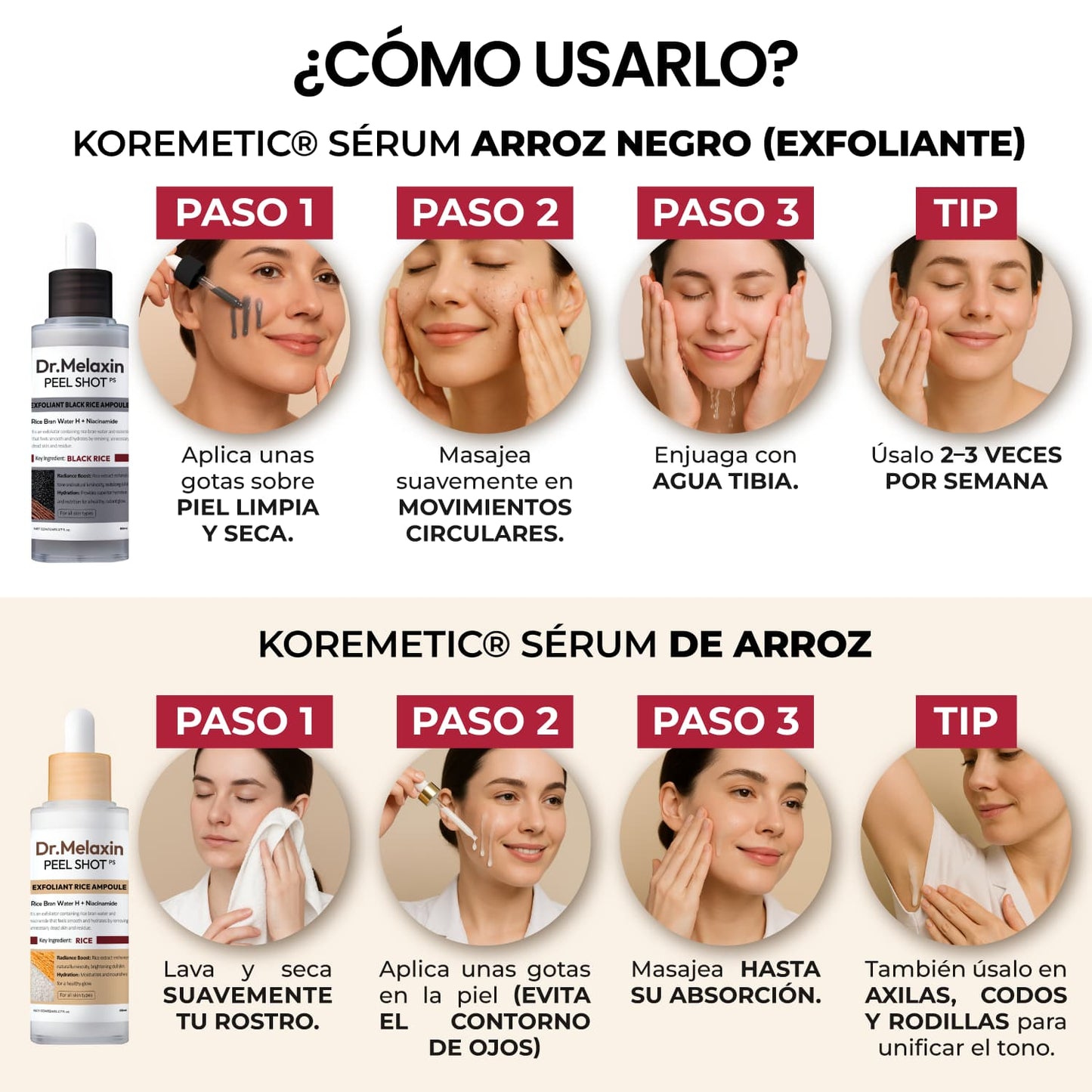 Dr. Melaxin – Tratamiento Dúo Peel Shot Glow con Arroz