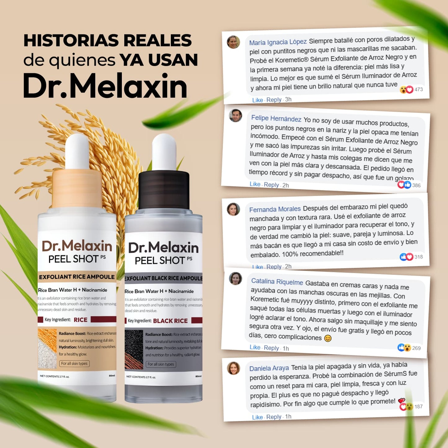 Dr. Melaxin – Tratamiento Dúo Peel Shot Glow con Arroz