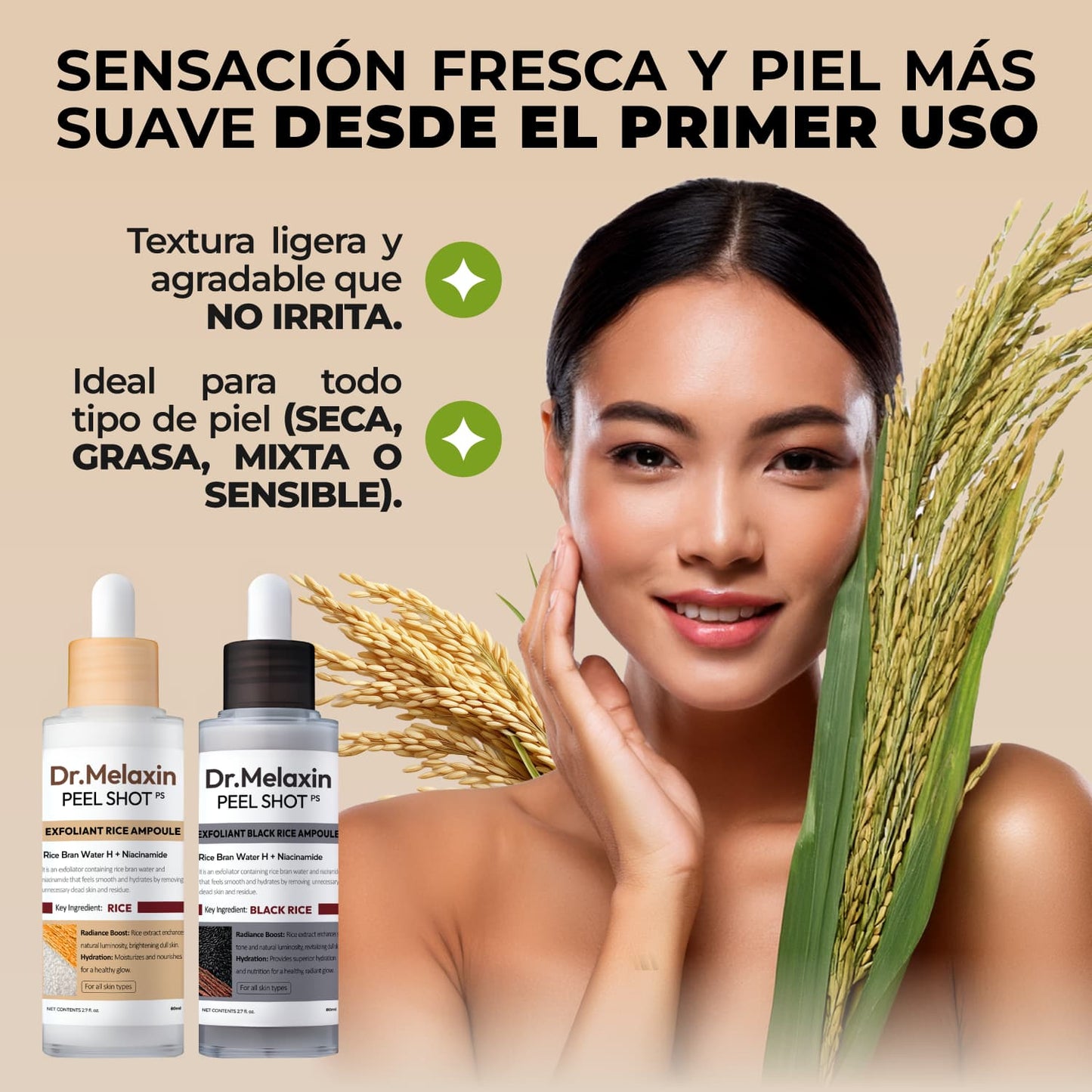 Dr. Melaxin – Tratamiento Dúo Peel Shot Glow con Arroz